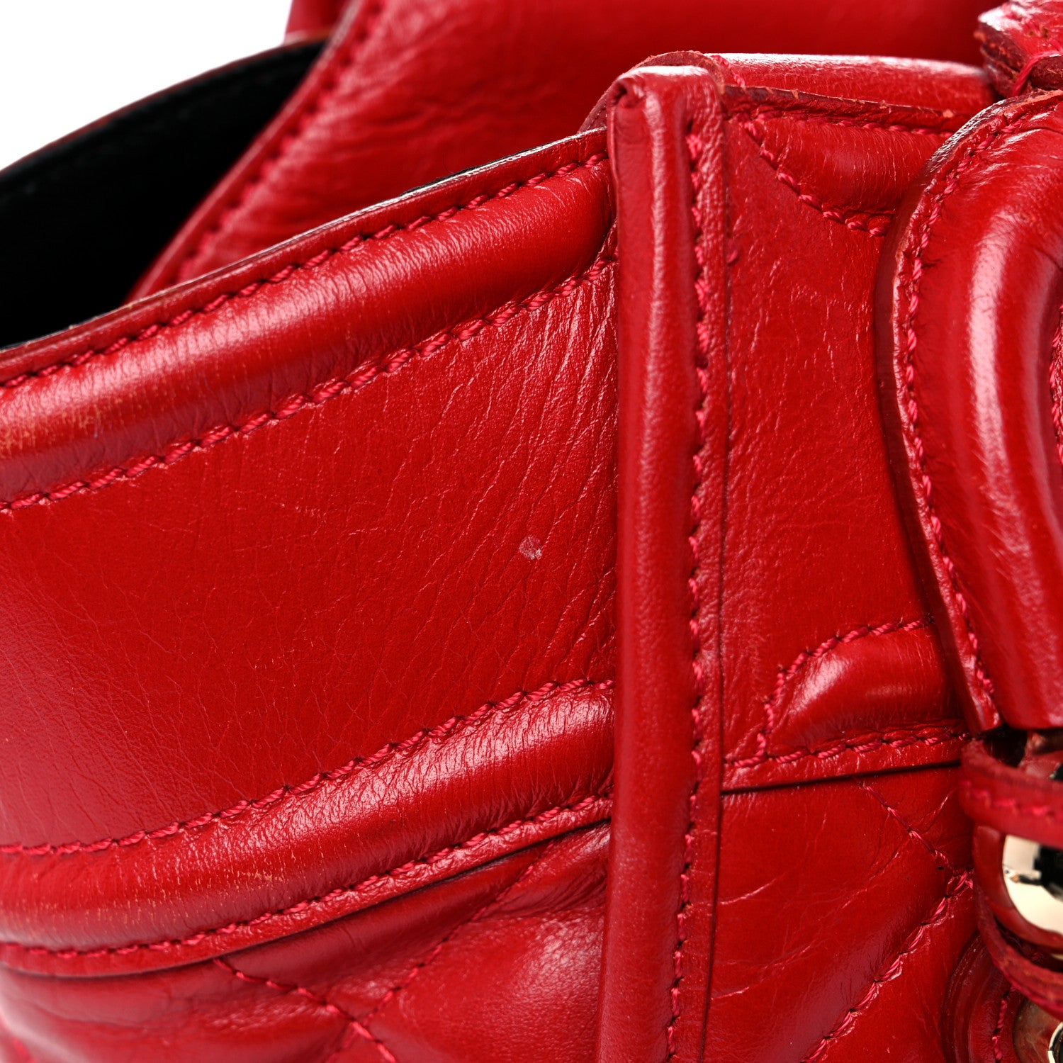 Burberry Calfskin Quilted Large Manor Tote Red 13 of 31