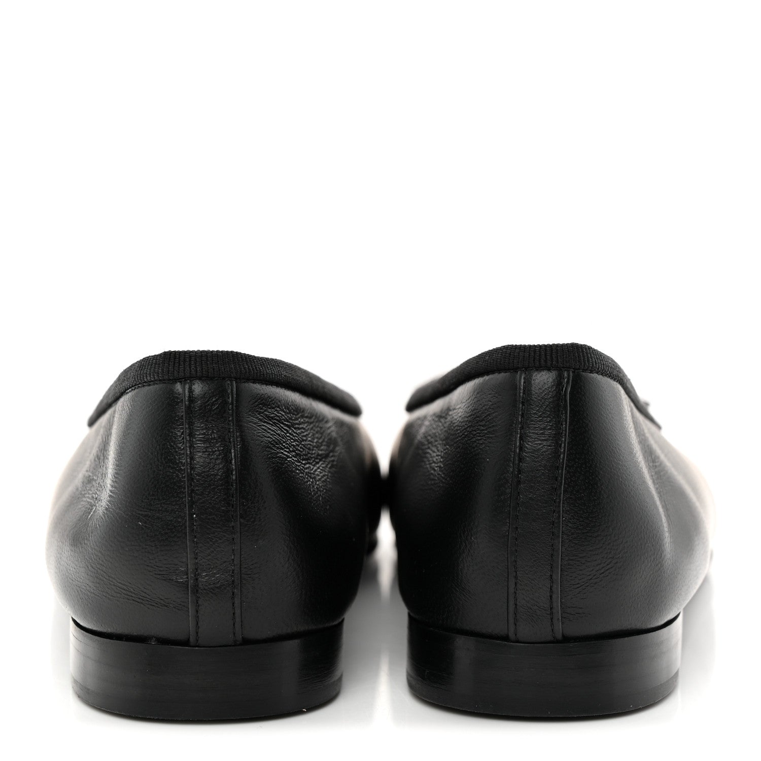 Chanel Lambskin Patent Cap Toe Ballerina Flats 37.5 Black 5 of 14