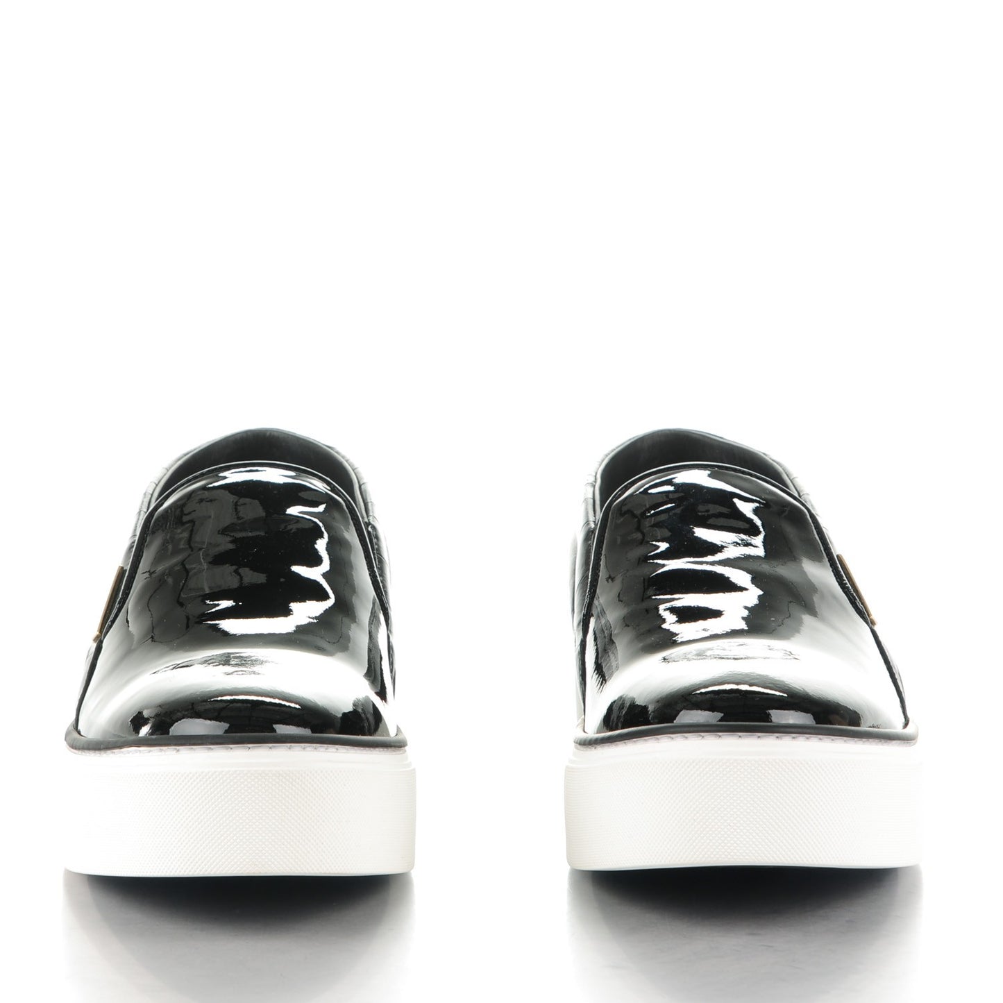 Alligator Patent Calfskin Catwalk Slip On 38 Black