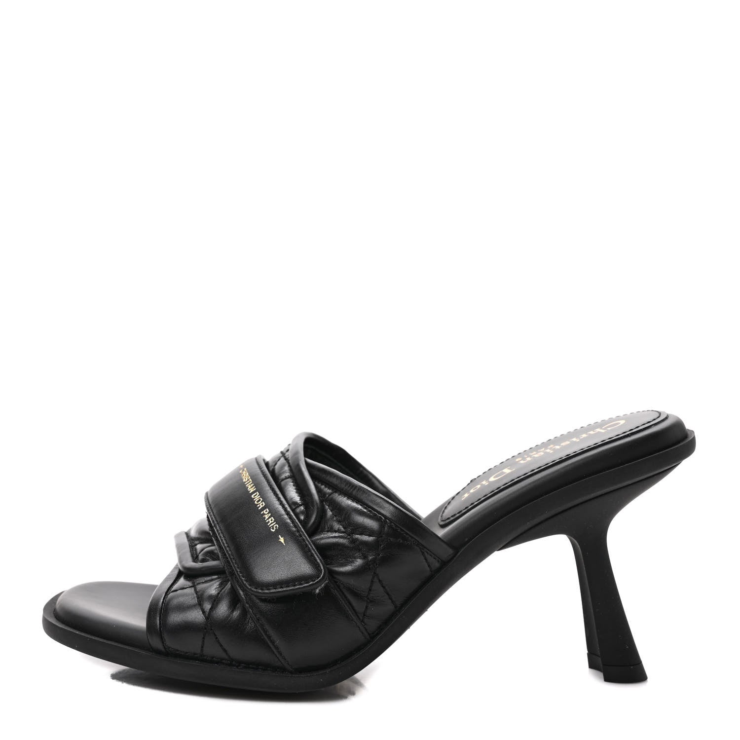 Christian Dior Calfskin Cannage Quilted Dio(r)evolution 80mm Slide Sandals 37 Black 1 of 9