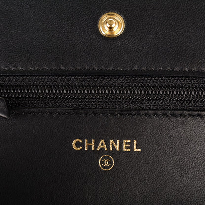 Chanel Lambskin Quilted Wallet On Chain WOC Black 5 of 8