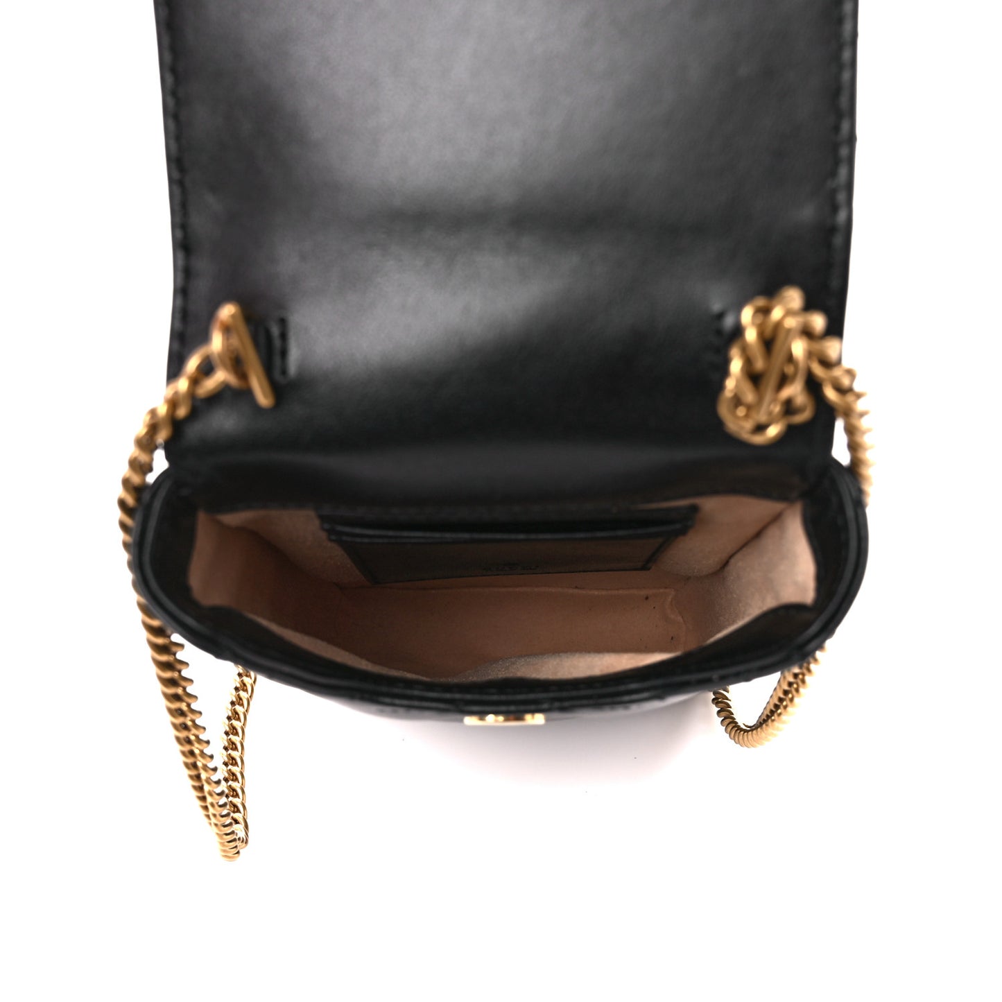 Calfskin Matelasse Mini GG Marmont Crossbody Bag Black
