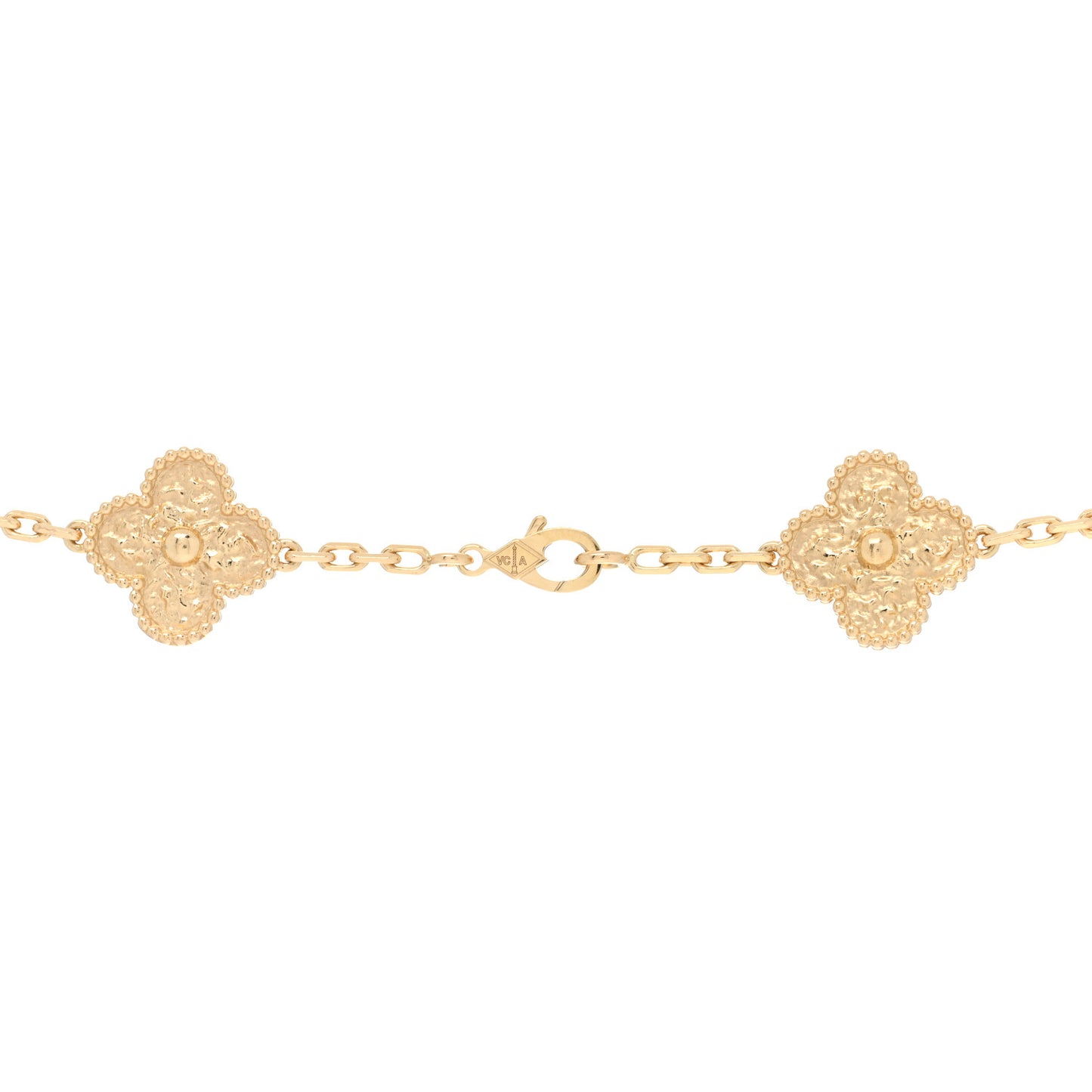 VAN CLEEF & ARPELS 18K Yellow Gold 20 Motifs Vintage Alhambra Necklace