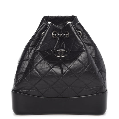 Chanel Aged Calfskin Quilted Small Gabrielle Backpack Black 1 of 8
