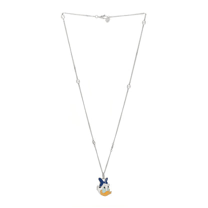 Gucci X DISNEY Sterling Silver Enamel Daisy Duck Pendant Necklace 3 of 5
