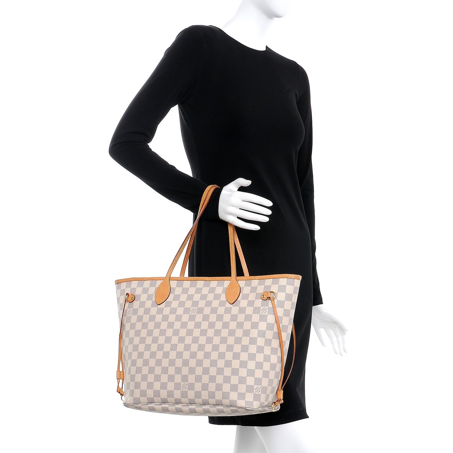 Damier Azur Neo Neverfull MM Rose Ballerine