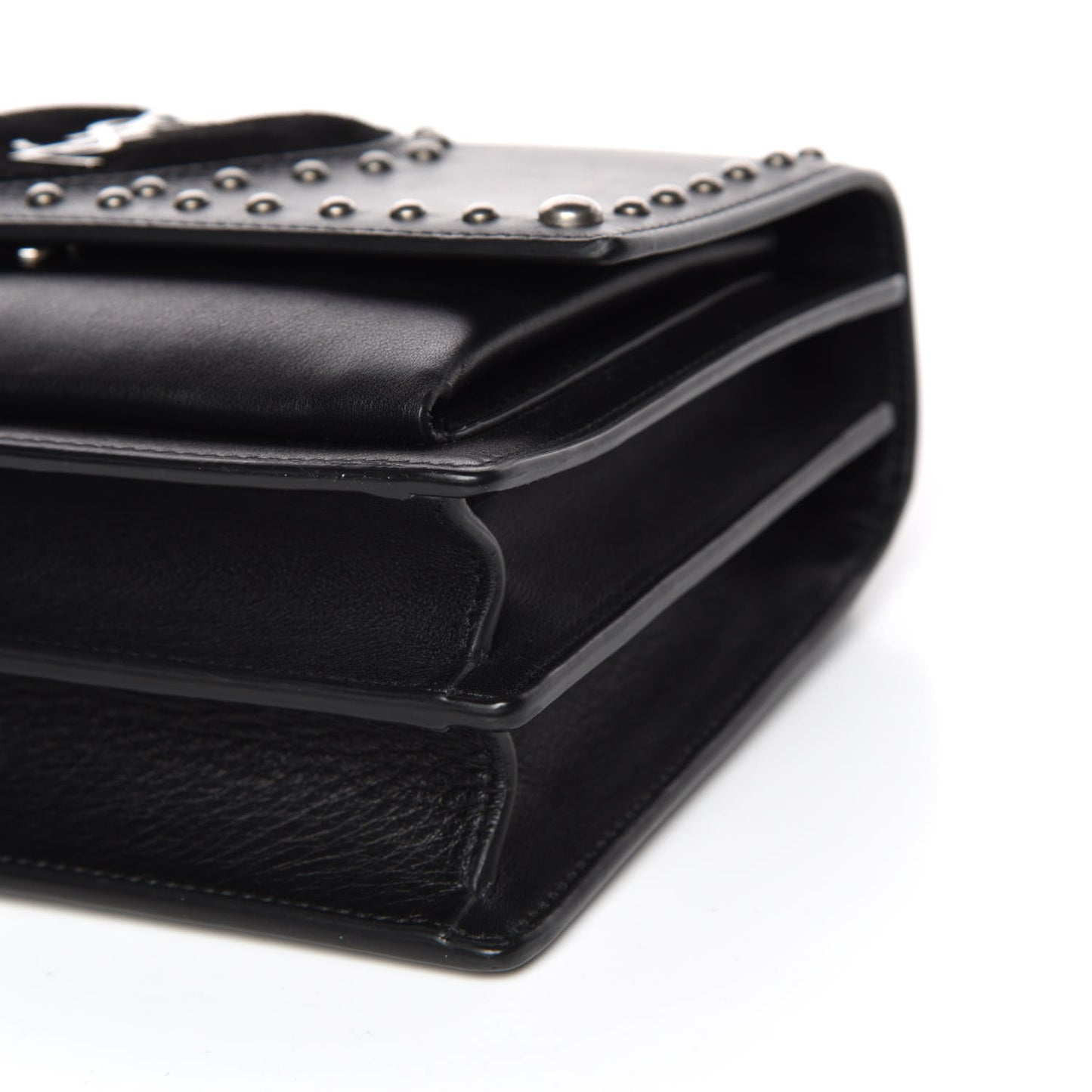 Grained Calfskin Studded Medium Monogram Heart Sunset Black