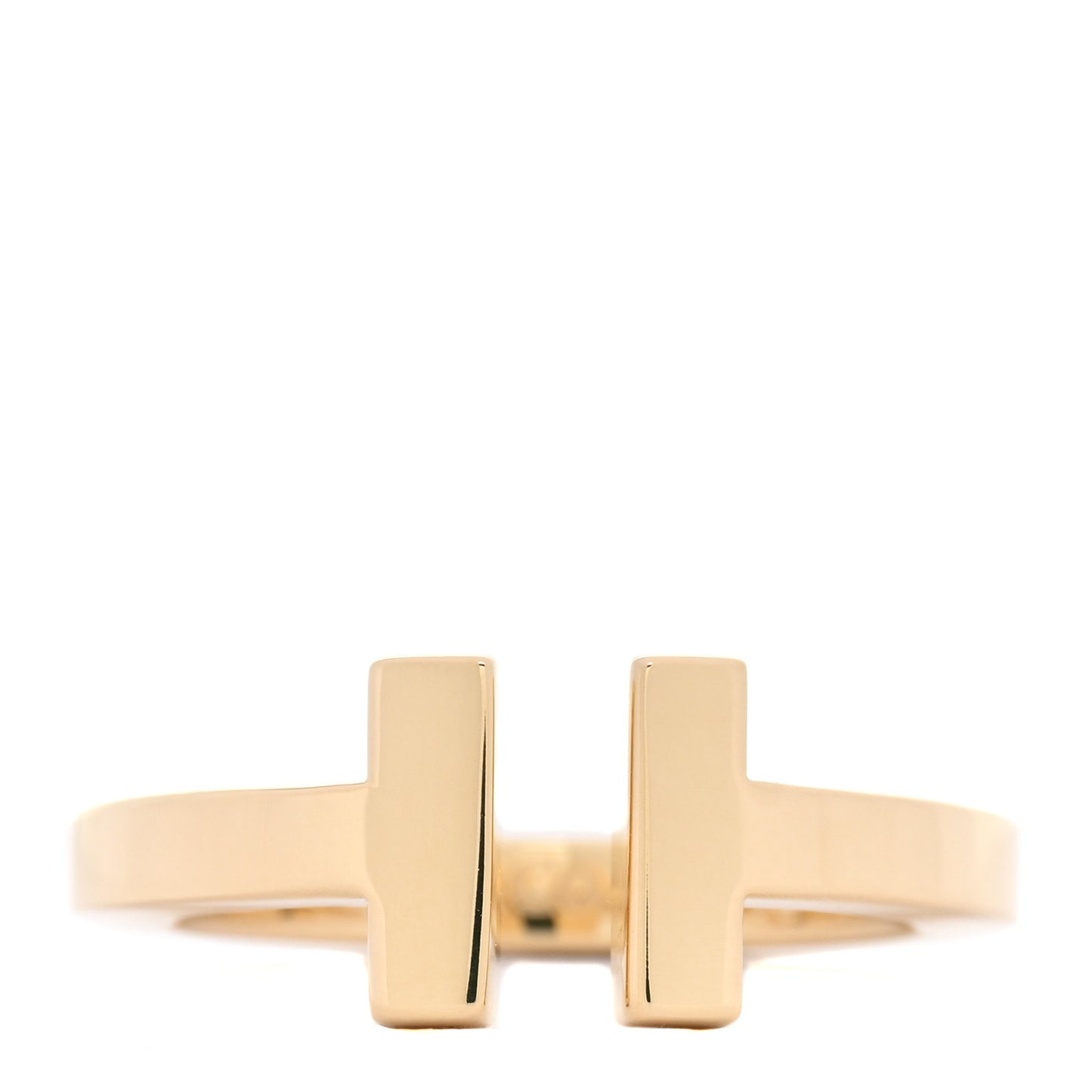 18K Yellow Gold T Square Ring 49 4.75