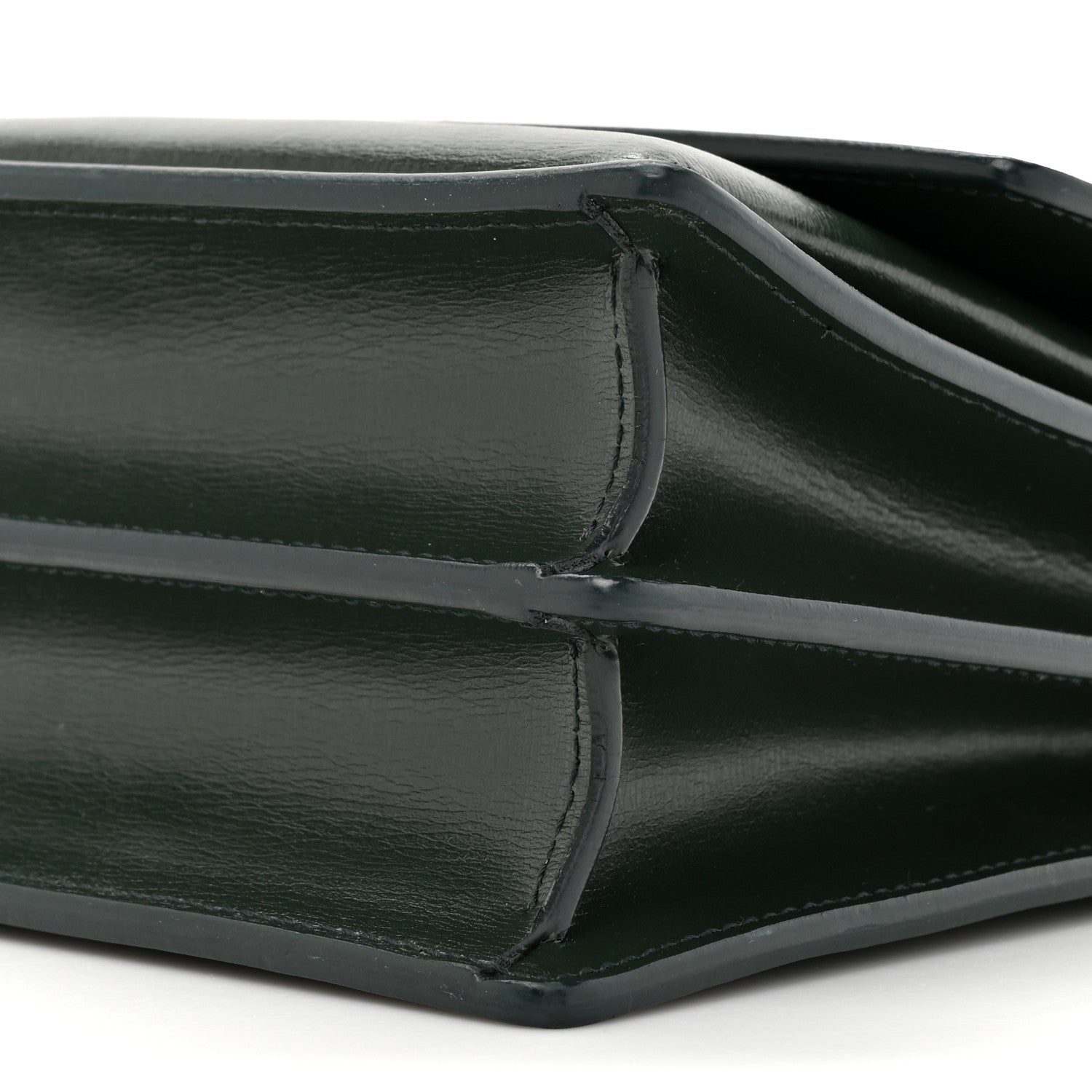 Saint Laurent Smooth Calfskin Medium Monogram Sunset Satchel Dark Green 10 of 14
