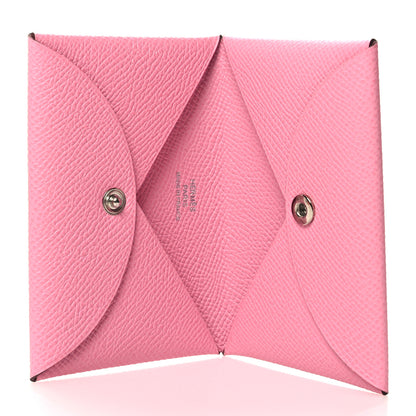 Hermes Epsom Calvi Card Case 5P Pink 5 of 10