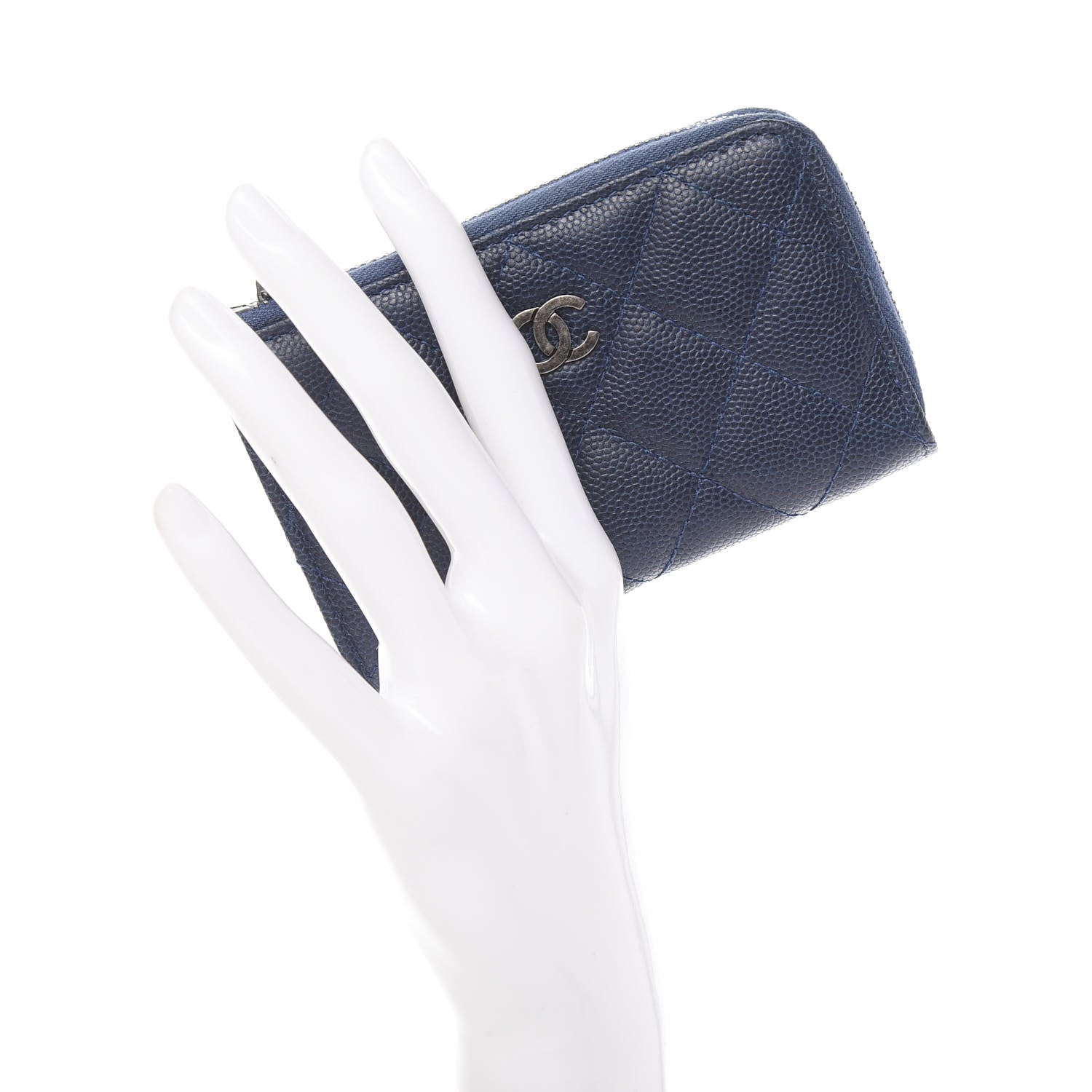 Chanel Caviar Quilted Key Holder Case Navy 2 of 7