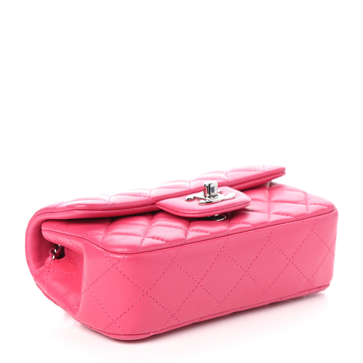 Lambskin Quilted Extra Mini Flap Dark Pink