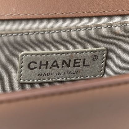Chanel Lambskin Perforated Medium Boy Flap Dark Beige 6 of 16