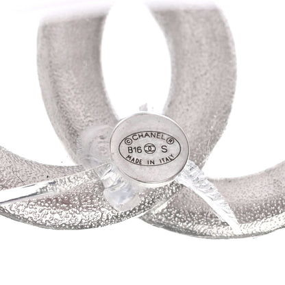 Chanel Lucite Baguette Crystal CC Cuff Transparent Silver 4 of 4