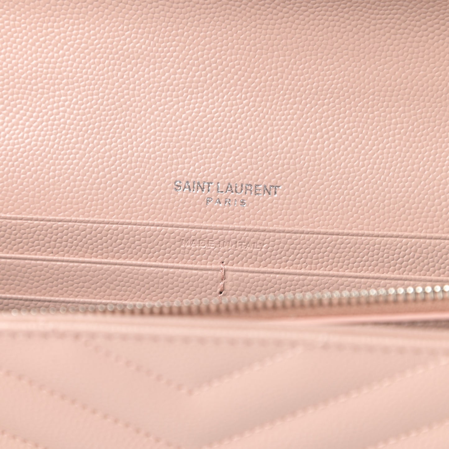 Grain De Poudre Matelasse Chevron Monogram Chain Wallet Pale Pink