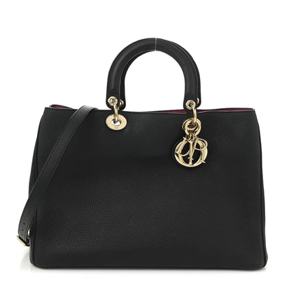 Christian Dior Bullcalf Large Diorissimo Tote Black Rose Indien 1 of 11