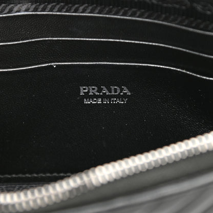 Prada Nappa Impunture Diagramme Mini Double Zip Chain Crossbody Bag Black 7 of 12