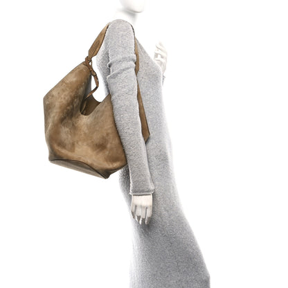 Khaite Suede Calfskin Medium Lotus Tote Mud 2 of 10