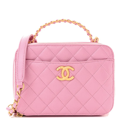 Chanel Caviar Quilted Pick Me Up Small Vanity Case Light Pink 1 of 12