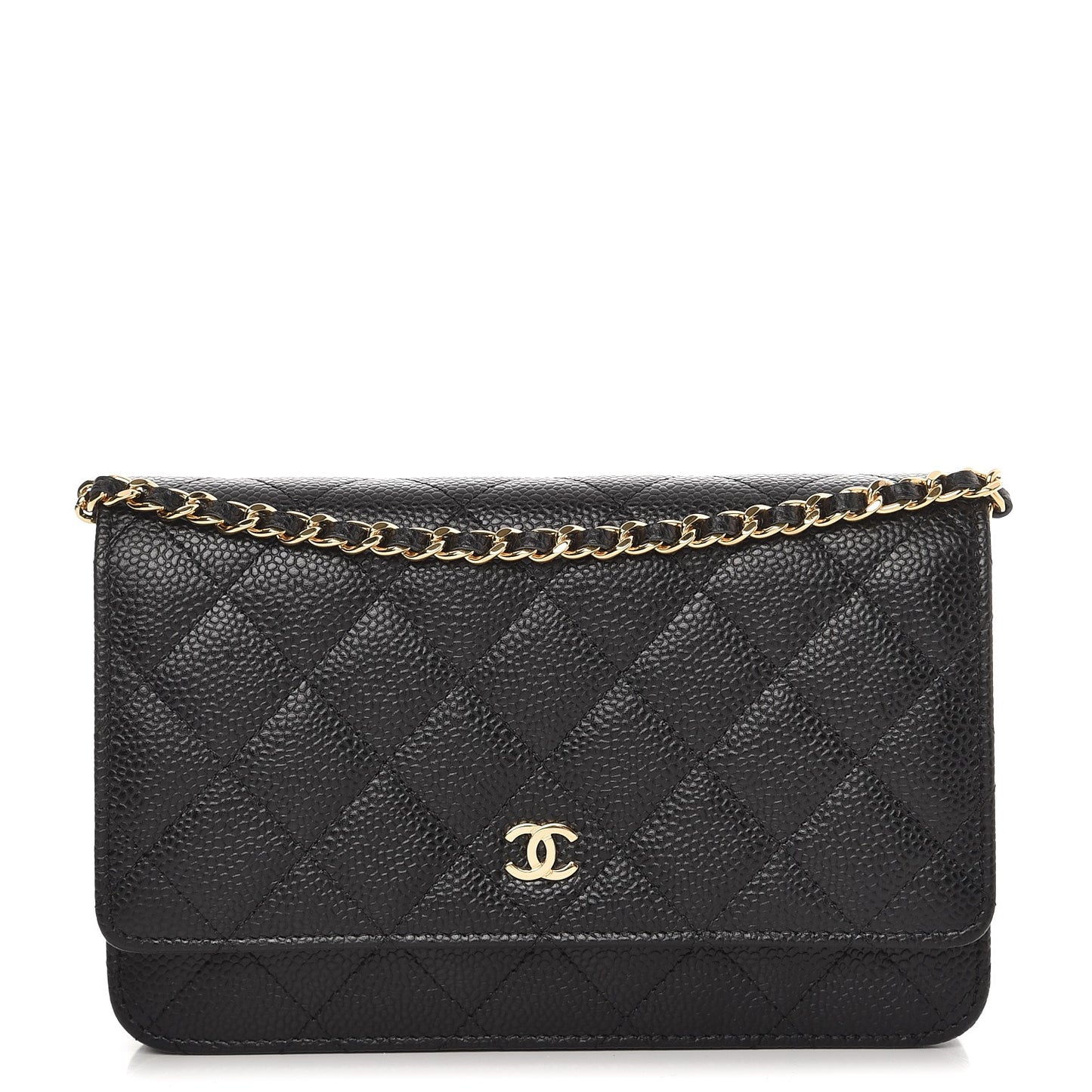Caviar Quilted Wallet On Chain WOC Black
