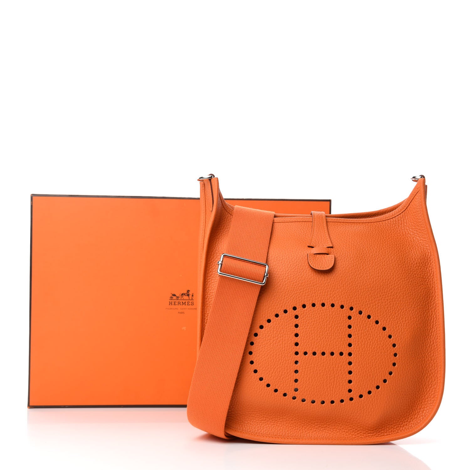 Hermes Taurillon Clemence Evelyne III PM Orange 13 of 13