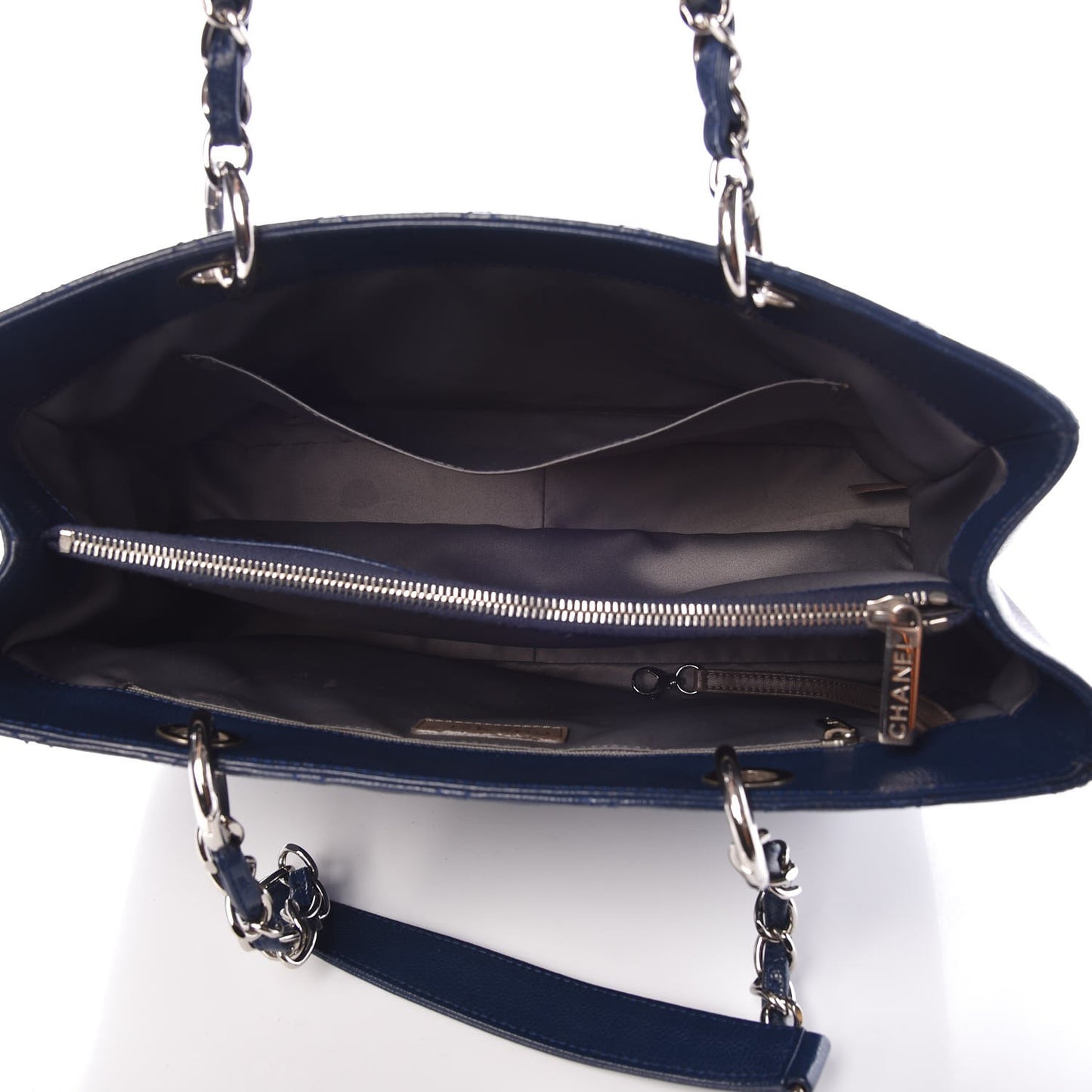 Caviar Quilted Grand Shopping Tote GST Dark Blue
