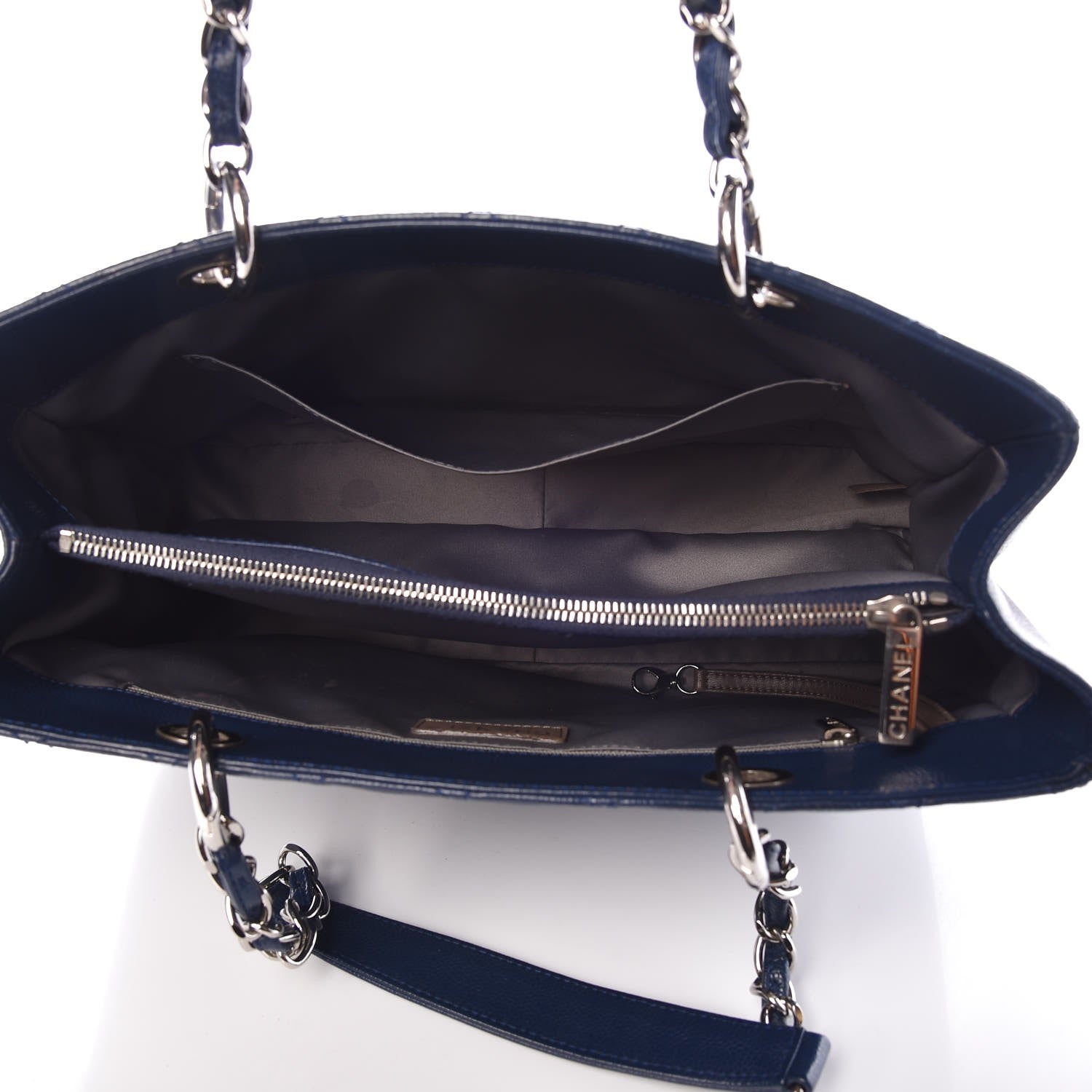 Chanel Caviar Quilted Grand Shopping Tote GST Dark Blue 5 of 8