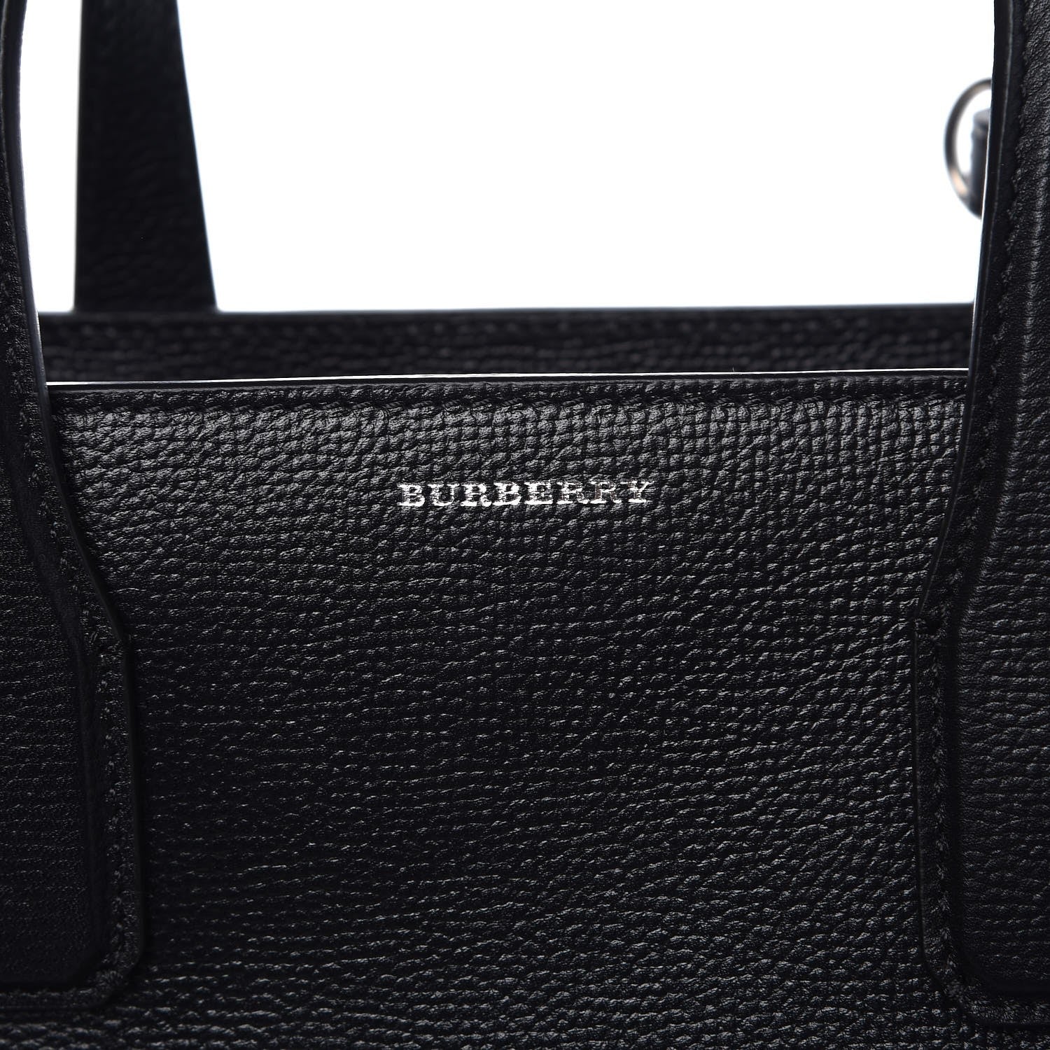 Burberry Derby Calfskin House Check Medium Banner Tote Black 10 of 10