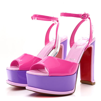 Christian Louboutin Patent Amali Alta 130 Platform Sandals 38.5 Version Multicolor 4 of 8