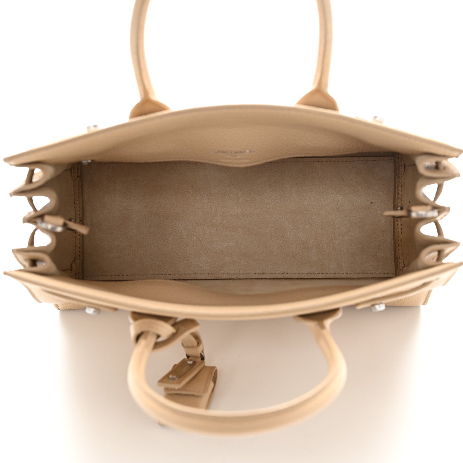Saint Laurent Grained Calfskin Baby Supple Sac De Jour Beige 6 of 12