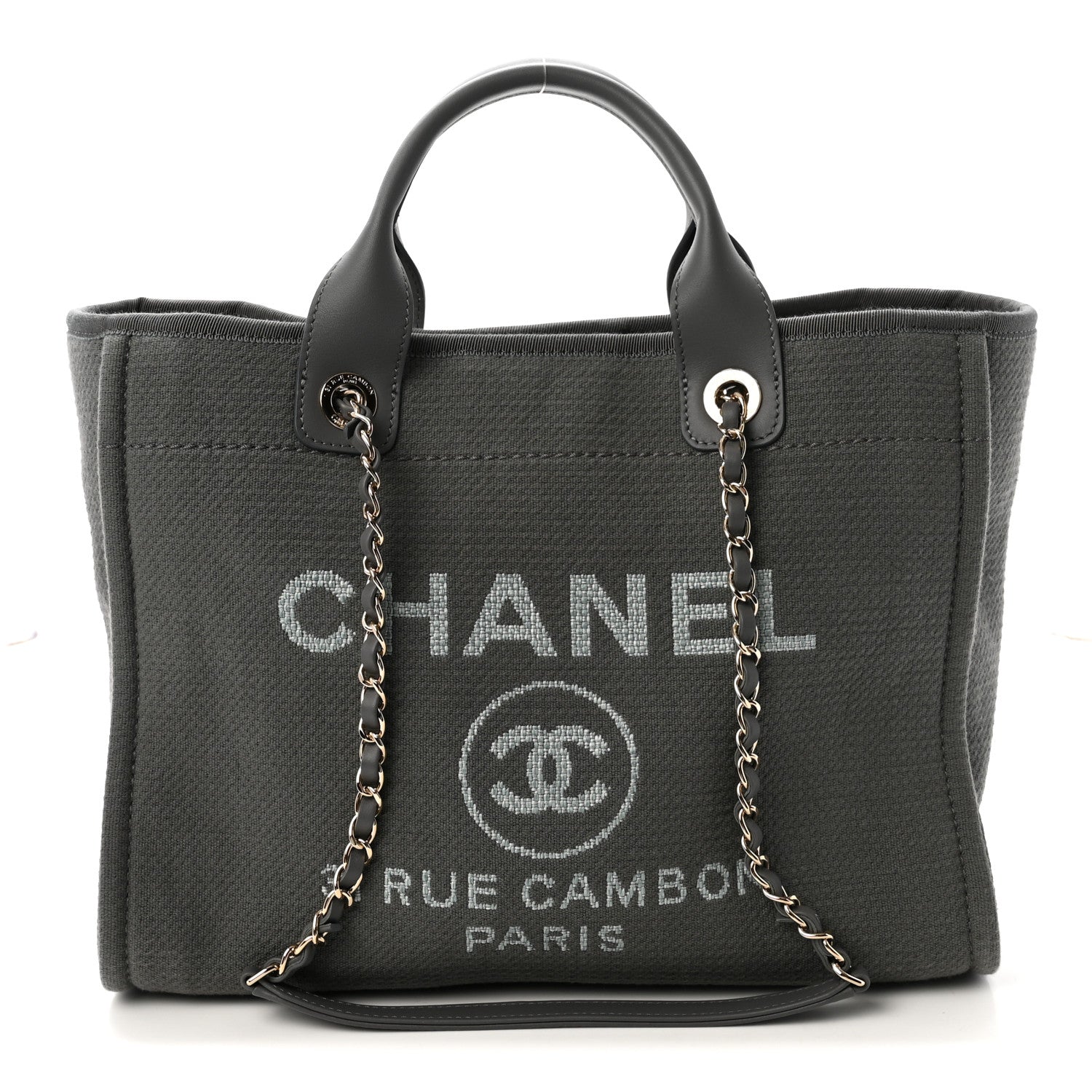 Chanel Mixed Fibers Small Deauville Tote Dark Grey 1 of 11
