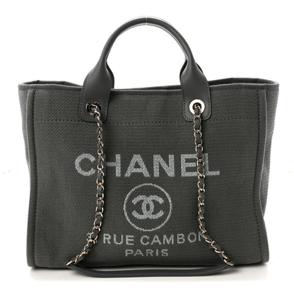 Chanel Mixed Fibers Small Deauville Tote Dark Grey 1 of 11