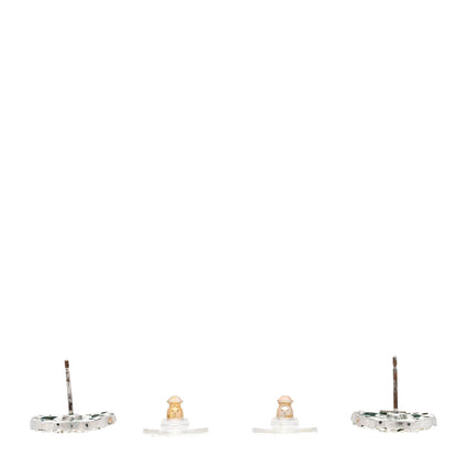 Chanel Crystal Timeless CC Earrings Silver 3 of 5