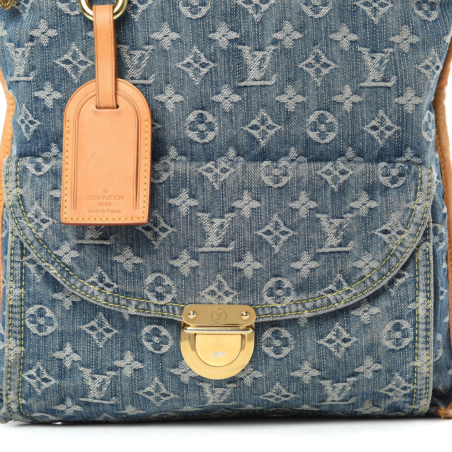 Monogram Denim Sac Plat Blue
