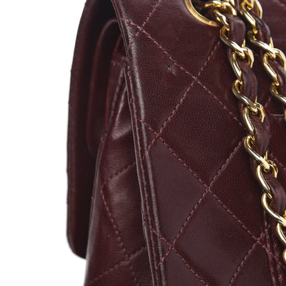 Chanel Lambskin Quilted Medium Double Flap Burgundy 12 of 18