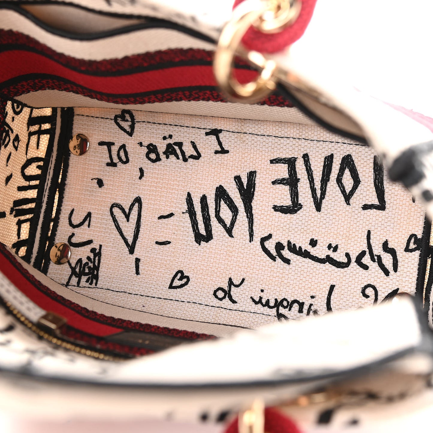 Canvas Medium DiorAmour Graffiti Lady D-Lite Latte