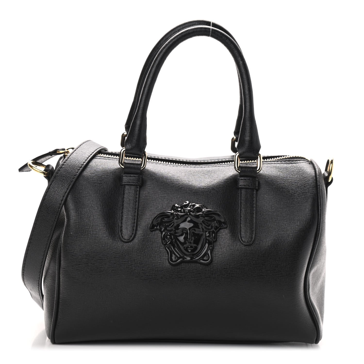 Versace Saffiano Calfskin Palazzo Duffle Bag Black 1 of 8