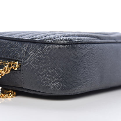 Saint Laurent Grain De Poudre Matelasse Monogram Mini Lou Camera Bag Dark Smog 10 of 13