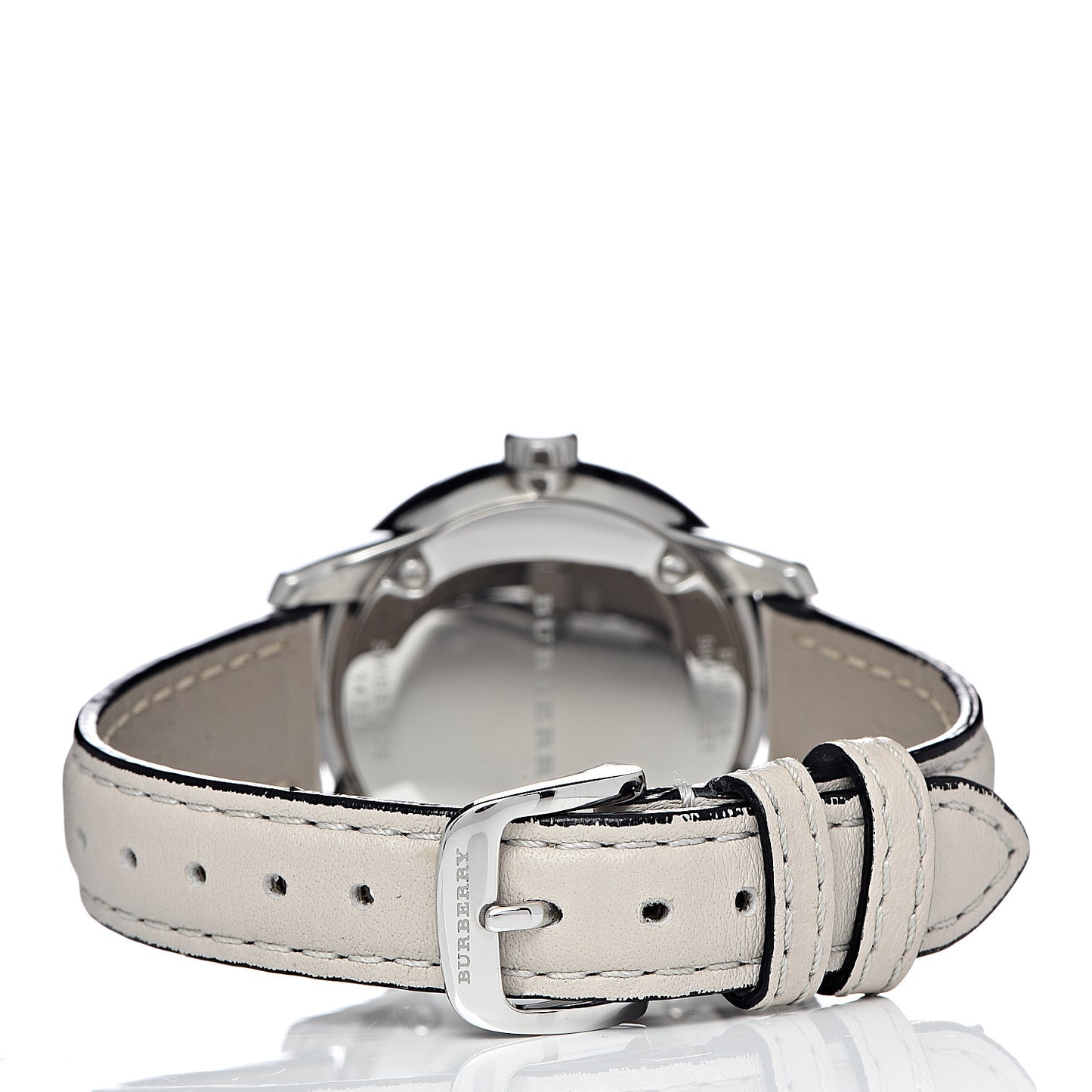 Stainless Steel Calfskin Diamond 32mm Classic Round Quartz Watch Taupe BU10105