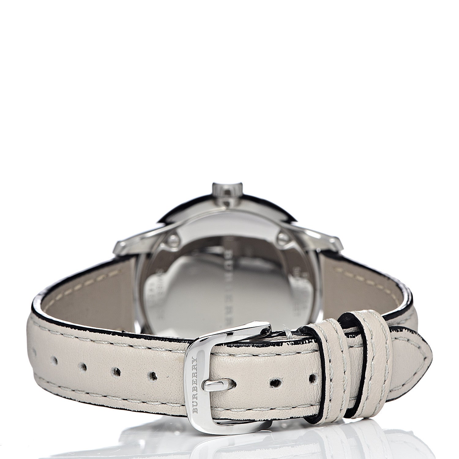 Burberry Stainless Steel Calfskin Diamond 32mm Classic Round Quartz Watch Taupe BU10105 4 of 9