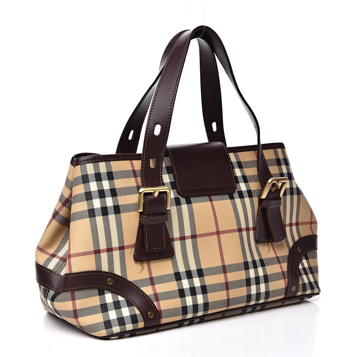 Haymarket Check Buckle Satchel Chocolate