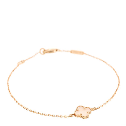 Van Cleef & Arpels 18K Yellow Gold Mother of Pearl Sweet Alhambra Bracelet 1 of 4