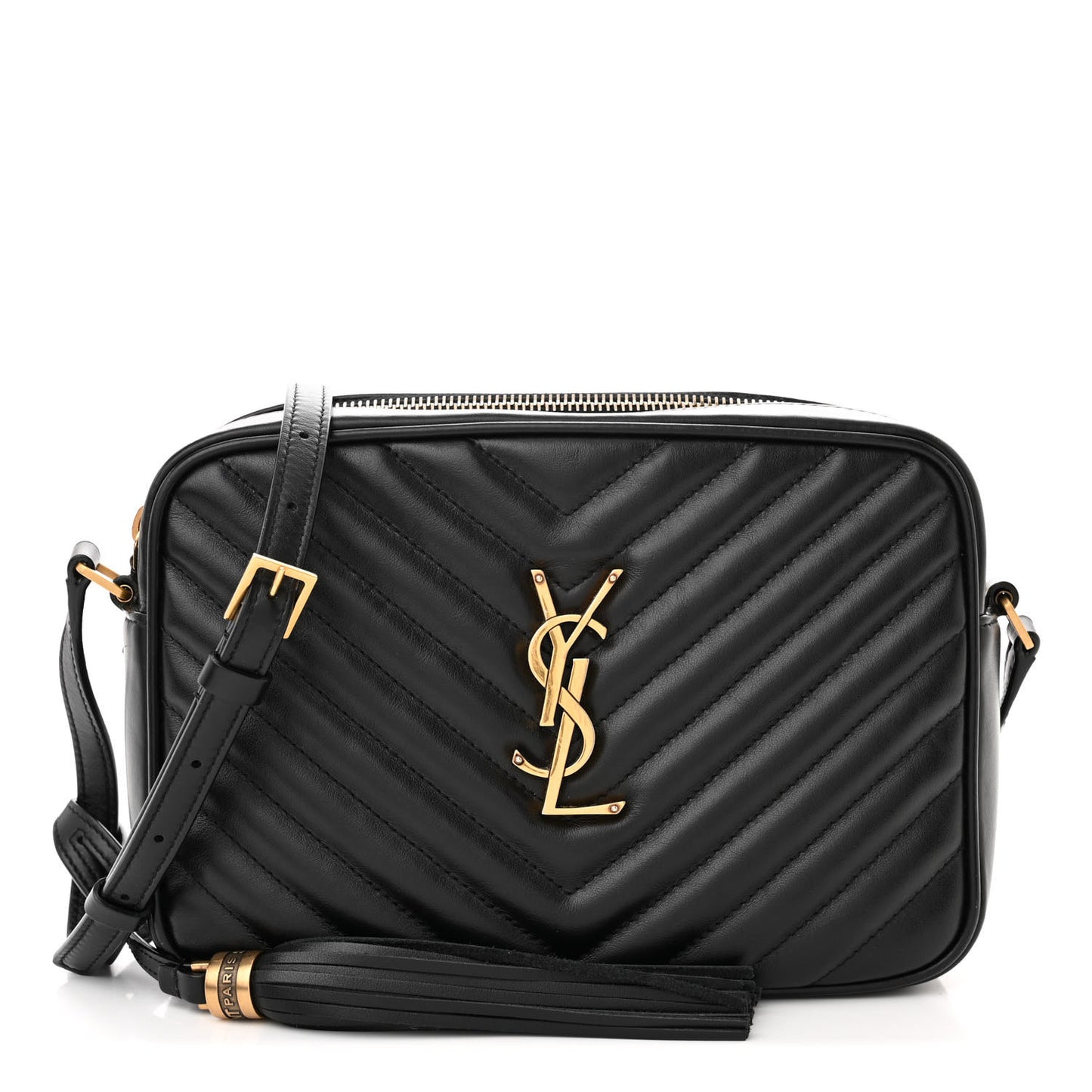 Calfskin Matelasse Monogram Lou Camera Bag Black