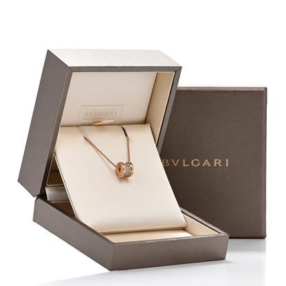 Bulgari 18K Rose Gold Diamond Small B.Zero1 Pave Pendant Necklace 6 of 6