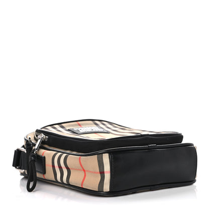 Burberry Canvas Calfskin Vintage Check Freddie Crossbody Bag Archive Beige 3 of 19