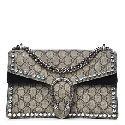 Gucci GG Supreme Monogram Crystal Small Dionysus Shoulder Bag Black 1 of 11