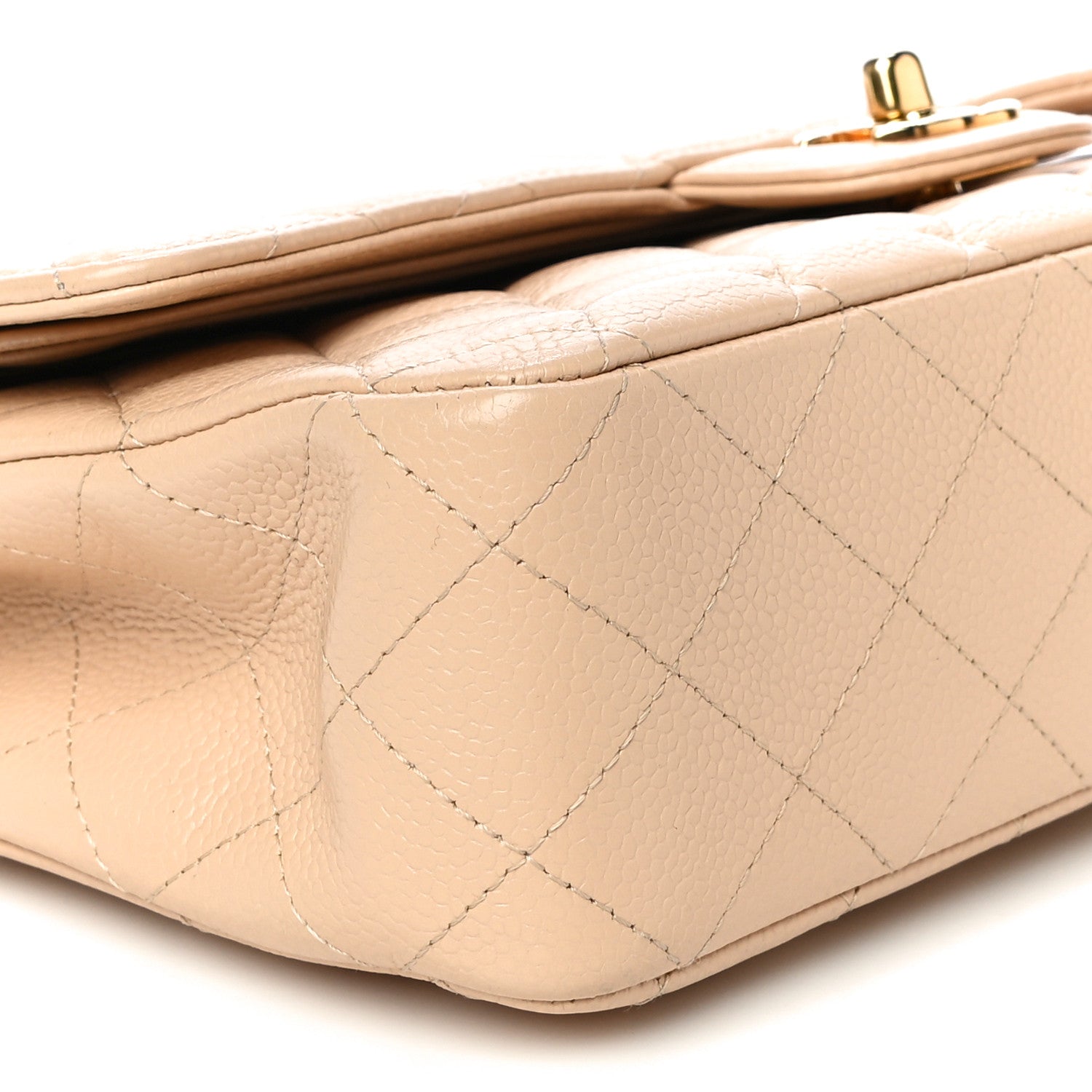 Chanel Caviar Quilted Medium Double Flap Beige 9 of 15