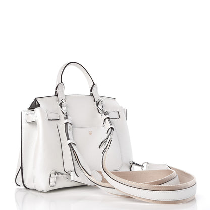 MCM Grained Calfskin Medium Milla Convertible Backpack White Flake 3 of 12