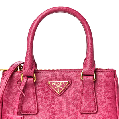 Prada Saffiano Lux Micro Galleria Double Zip Tote Fuxia 12 of 12