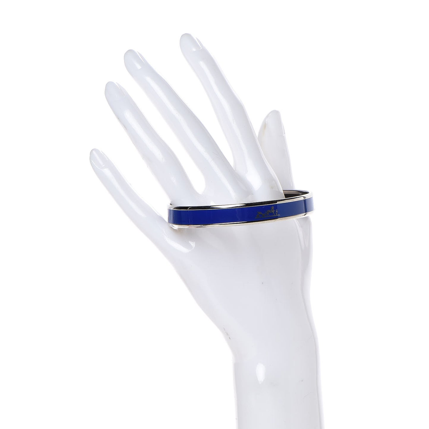 Enamel Printed Narrow Caleche Bracelet 70 Bleu Royal